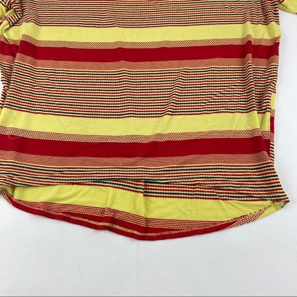 Lularoe Tshirt Womens Medium Yellow Red Striped Short Sleeve - Picture 5 of 8